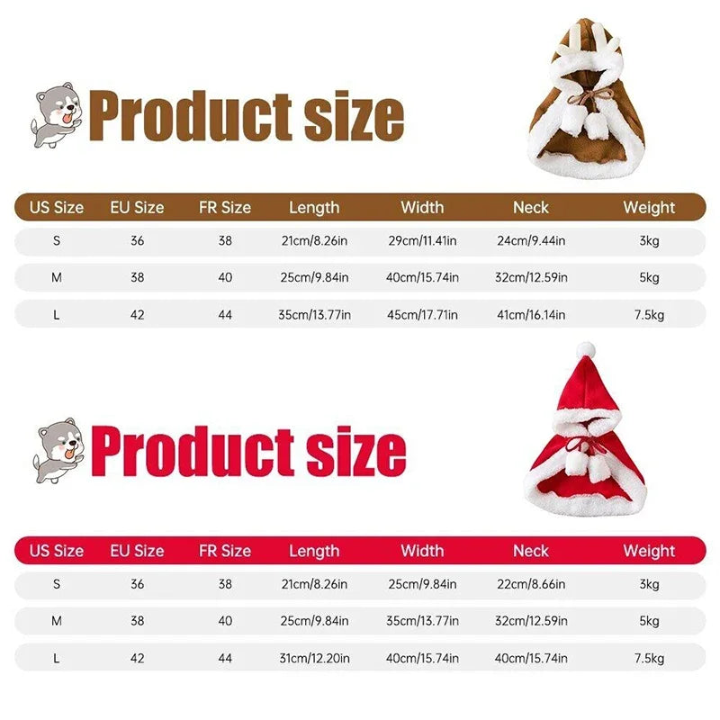 "Warm Christmas Costume for Pets ā Santa Cape & Hat for Cats, Kittens & Small Dogs"