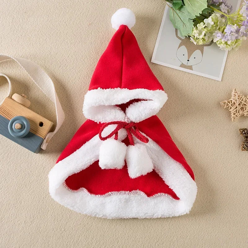 "Warm Christmas Costume for Pets ā Santa Cape & Hat for Cats, Kittens & Small Dogs"