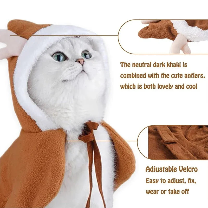 "Warm Christmas Costume for Pets ā Santa Cape & Hat for Cats, Kittens & Small Dogs"
