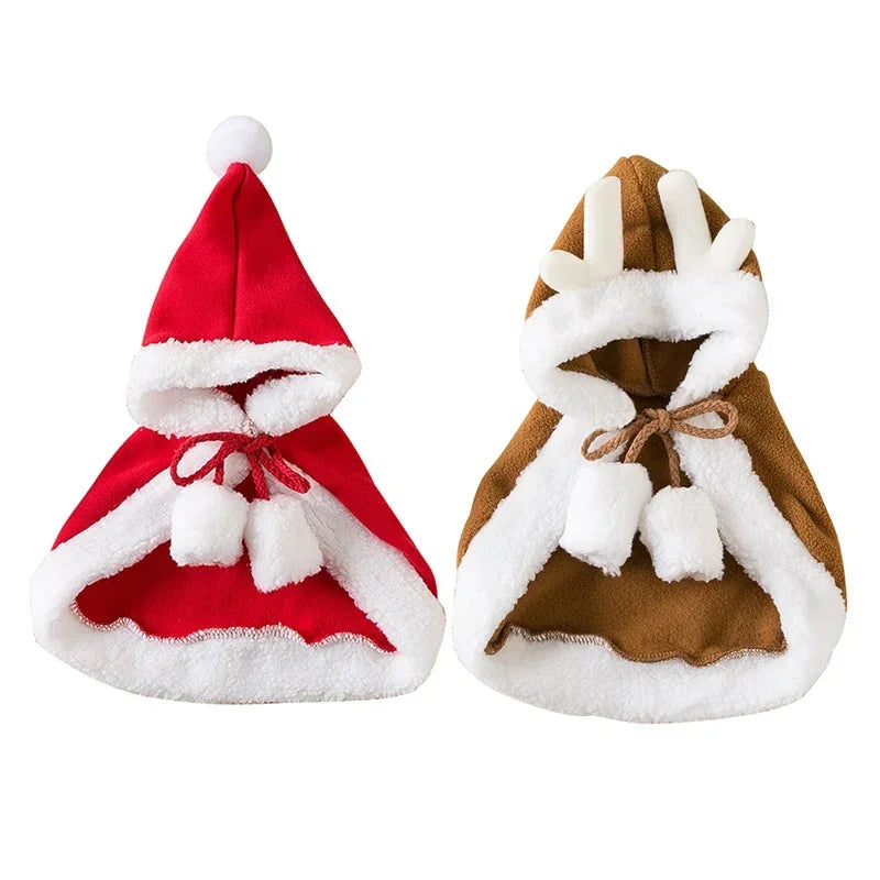 "Warm Christmas Costume for Pets ā Santa Cape & Hat for Cats, Kittens & Small Dogs"