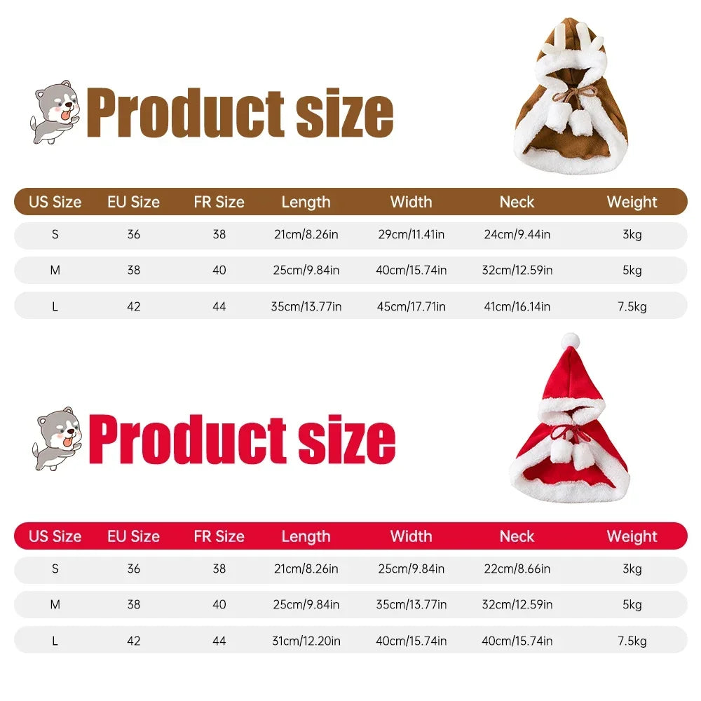 "Warm Christmas Costume for Pets ā Santa Cape & Hat for Cats, Kittens & Small Dogs"