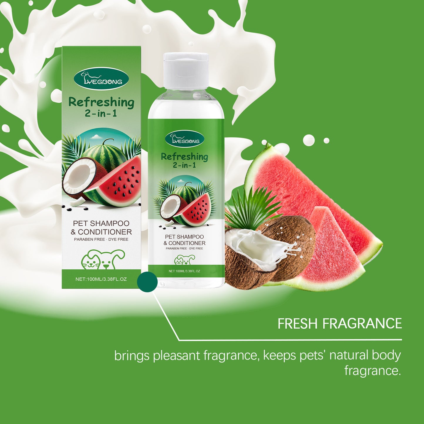 2-In-1 Pet Shampoo And Conditioner For Itch Skin, Dirt, Odor