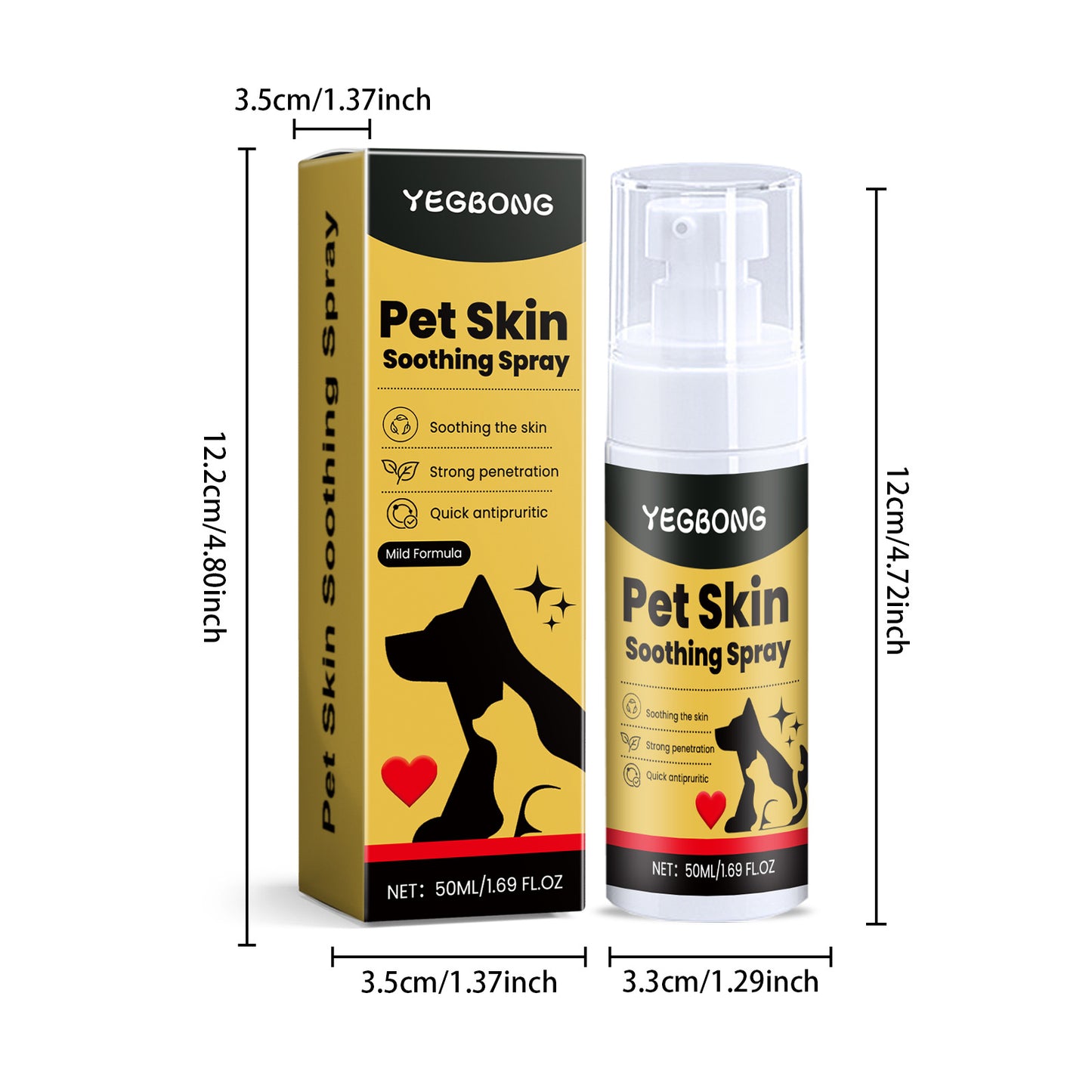 Pet Skin Relief Spray – Flea & Lice Treatment for Dogs/Cats | Soothes Wounds, Stops Itching & Licking