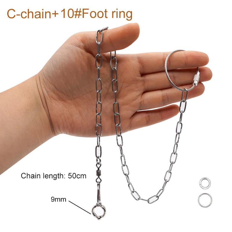 Stainless Steel Chain Parrot Leg Ring-Training Accessories