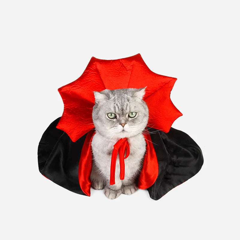 "Kawaii Halloween Pet Costume – Vampire Cloak for Small Dogs, Cats & Puppies"