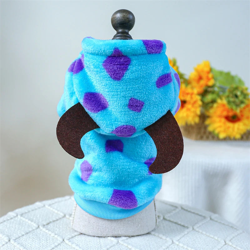 "Plush Fleece Pet Jumpsuit – Warm Four-Legged Puppy/Dog Costume"