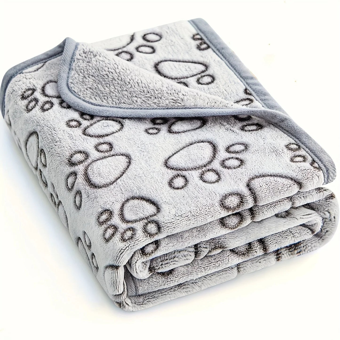 Ultra-Soft Paw Print Dog Blankets - Machine Washable