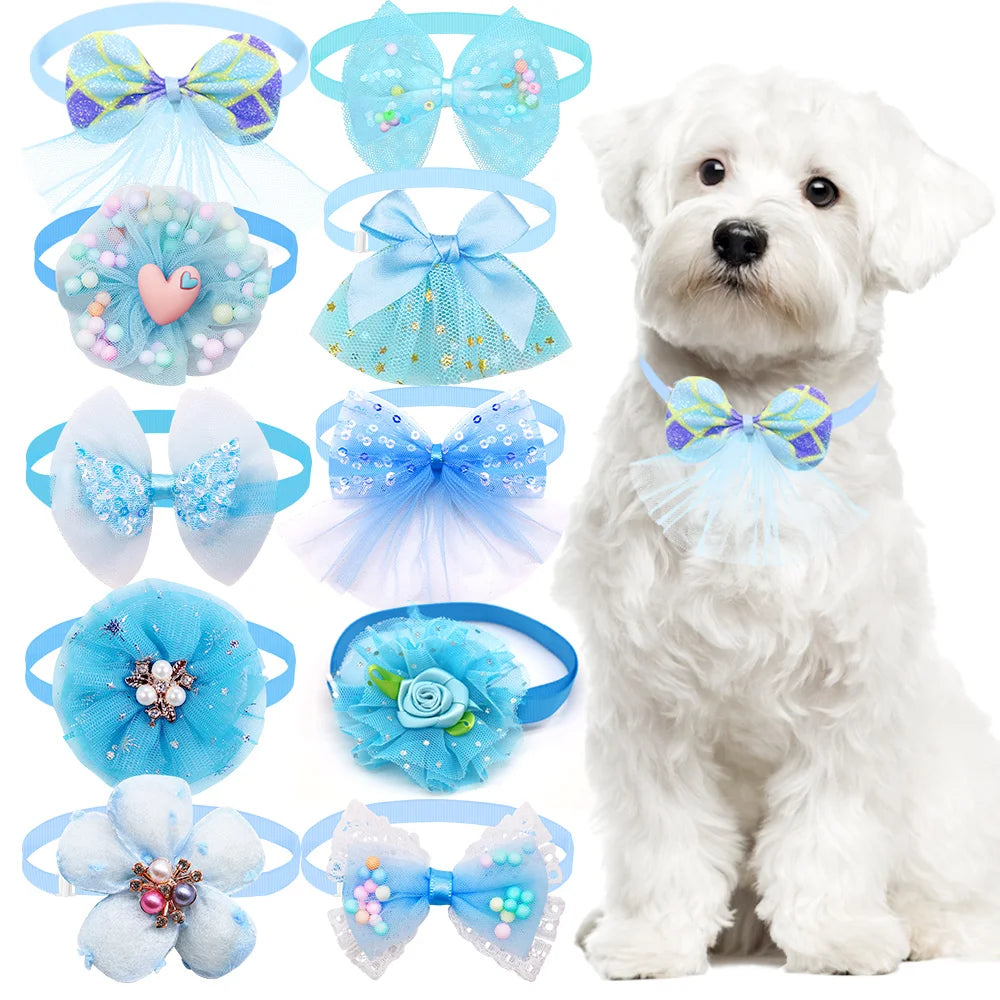 10pcs Puppy/Cat Accessories-Adjustable Bow Collar