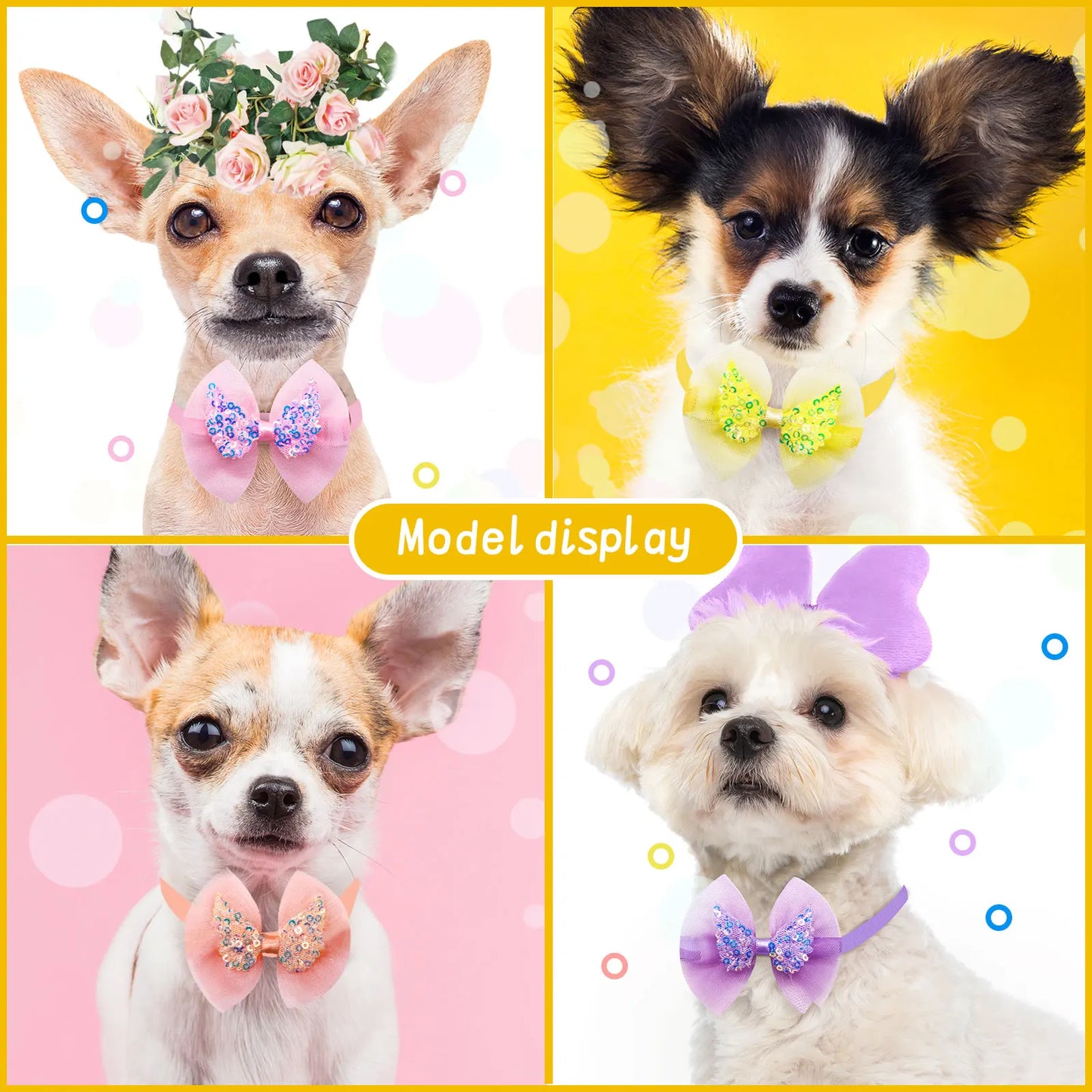 10pcs Puppy/Cat Accessories-Adjustable Bow Collar