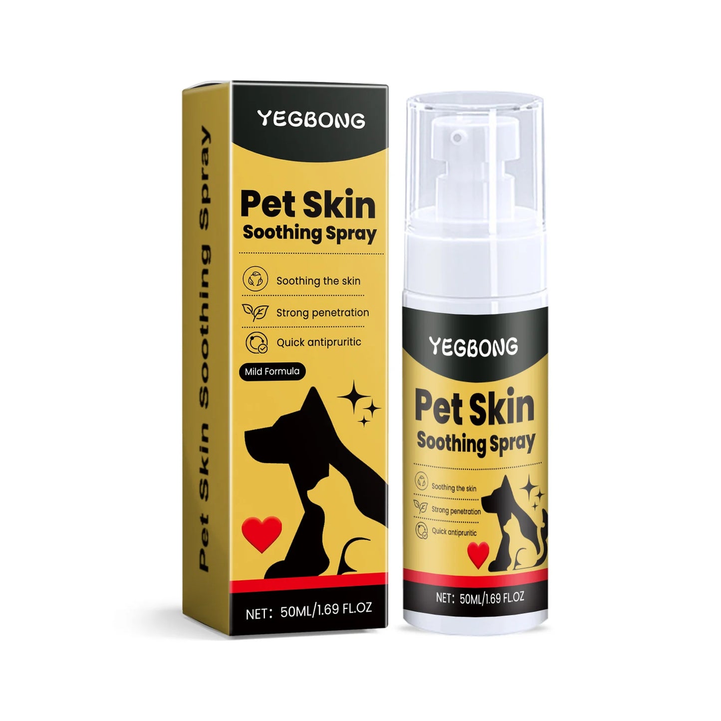 Pet Skin Relief Spray – Flea & Lice Treatment for Dogs/Cats | Soothes Wounds, Stops Itching & Licking