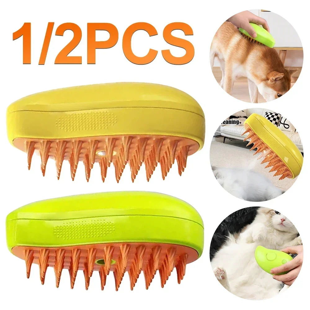 Steam Pet Brush Spray 3-in-1 Massage For Dog/Cat