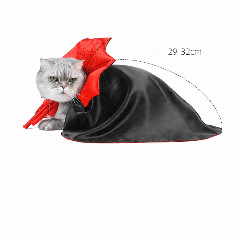 "Kawaii Halloween Pet Costume – Vampire Cloak for Small Dogs, Cats & Puppies"