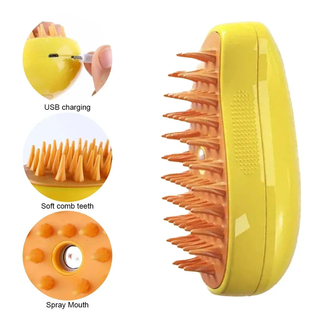 Steam Pet Brush Spray 3-in-1 Massage For Dog/Cat