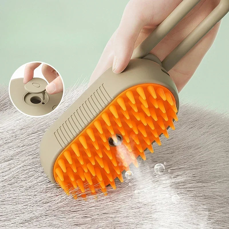 Steam Pet Brush Spray 3-in-1 Massage For Dog/Cat