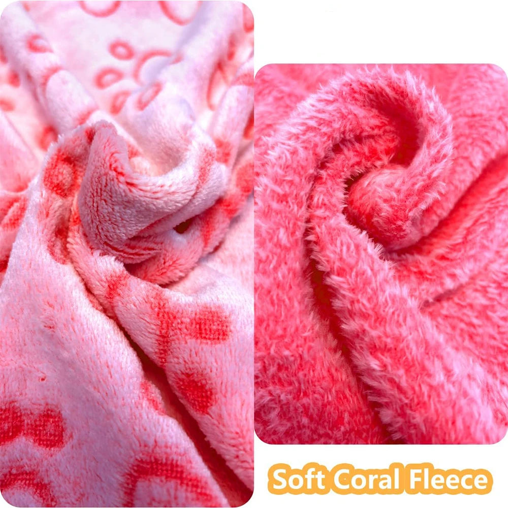 Ultra-Soft Paw Print Dog Blankets - Machine Washable