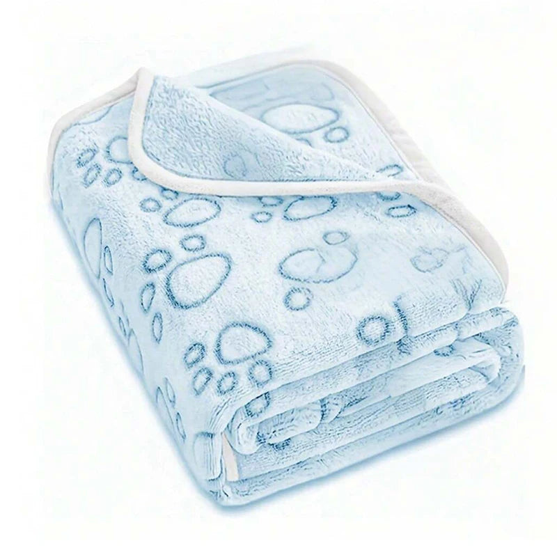 Ultra-Soft Paw Print Dog Blankets - Machine Washable