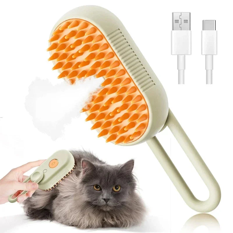 Steam Pet Brush Spray 3-in-1 Massage For Dog/Cat