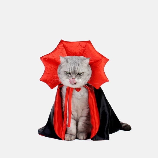 "Kawaii Halloween Pet Costume – Vampire Cloak for Small Dogs, Cats & Puppies"