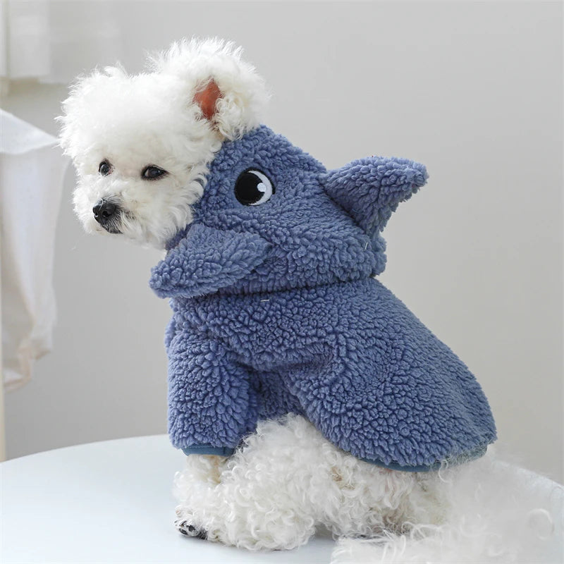 "Plush Fleece Pet Jumpsuit – Warm Four-Legged Puppy/Dog Costume"