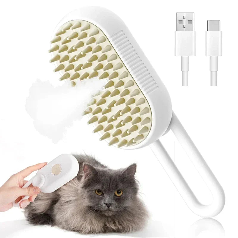 Steam Pet Brush Spray 3-in-1 Massage For Dog/Cat