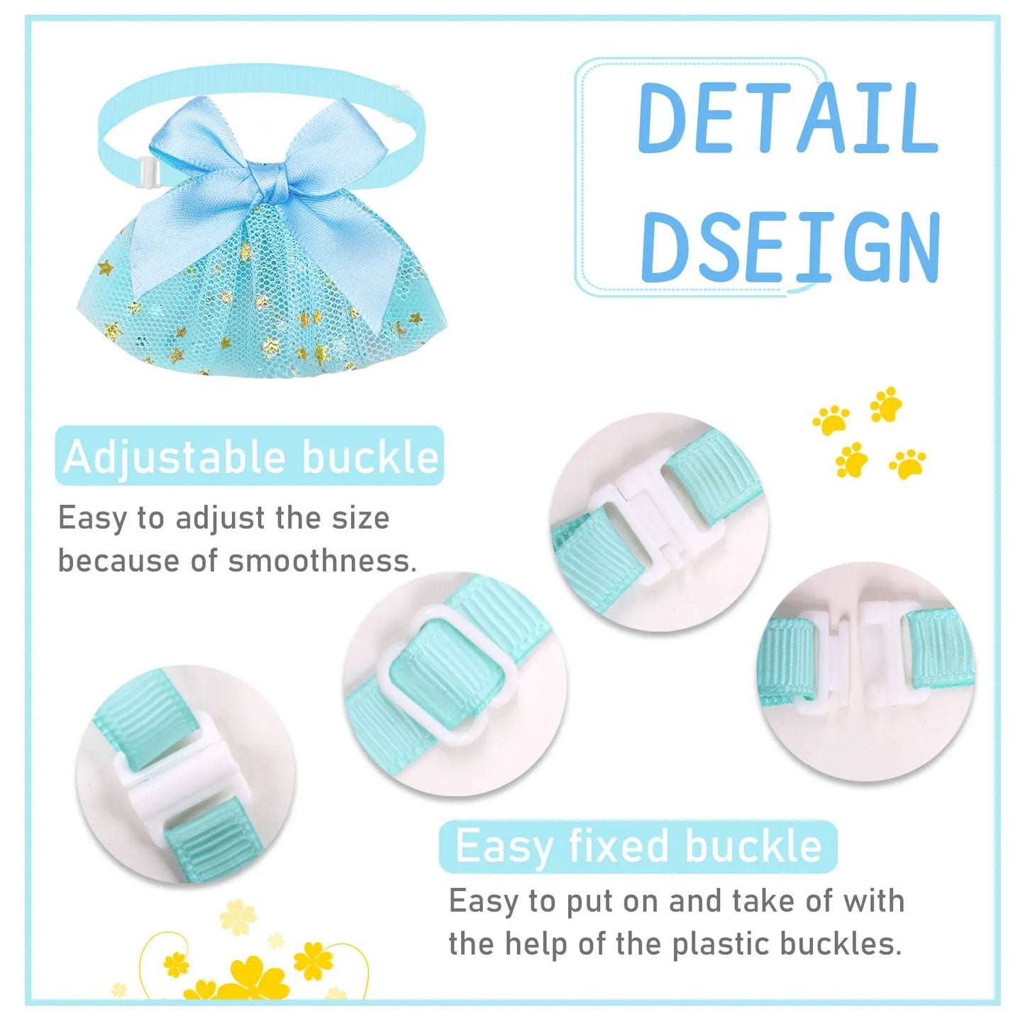 10pcs Puppy/Cat Accessories-Adjustable Bow Collar