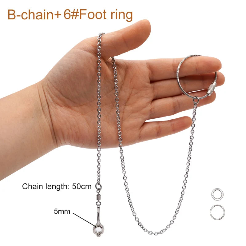 Stainless Steel Chain Parrot Leg Ring-Training Accessories