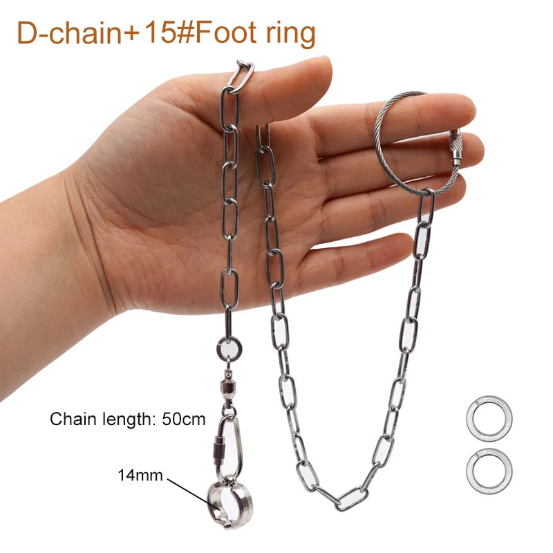 Stainless Steel Chain Parrot Leg Ring-Training Accessories