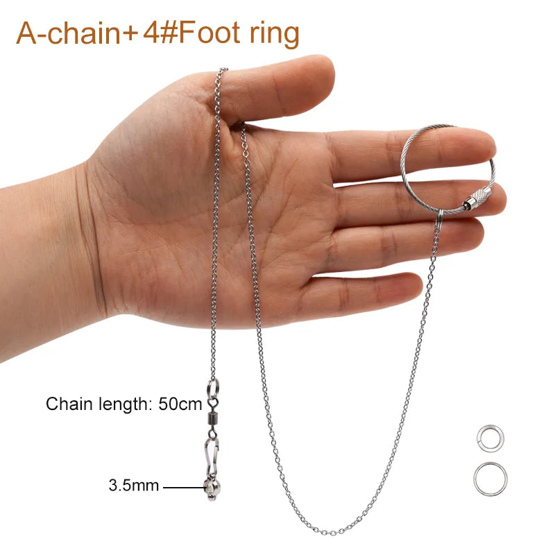 Stainless Steel Chain Parrot Leg Ring-Training Accessories